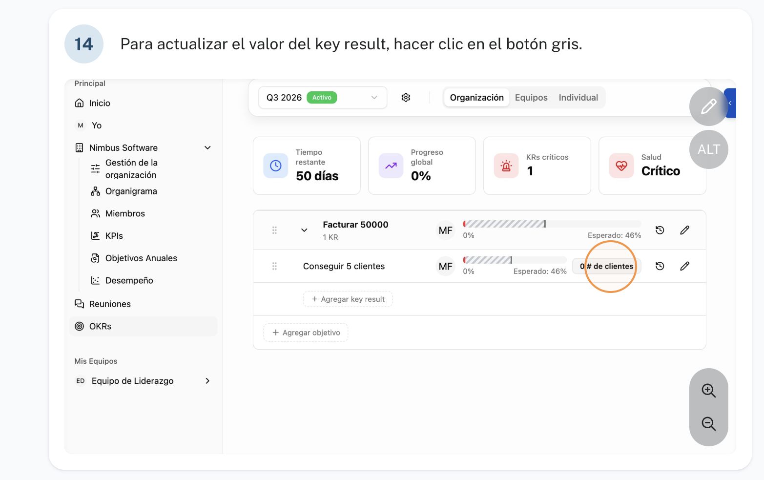 Cómo crear un OKR: el objetivo y sus key results: paso 14